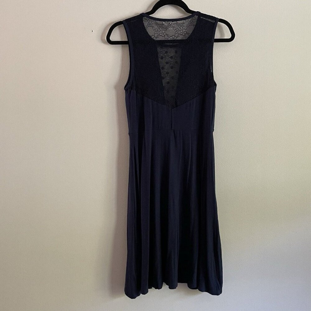 Victoria’s Secret Wmn M Navy Blue Sleeveless Lacy Top Padded Fit & Flare Dress - Picture 9 of 10